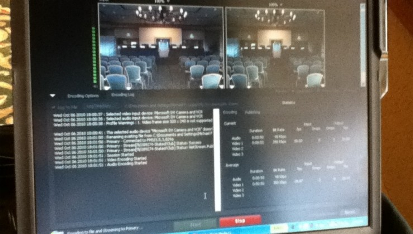 Actual webcast screen using Flash media encoder